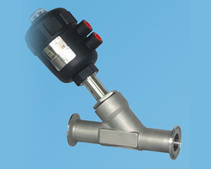 氣動快裝角座閥